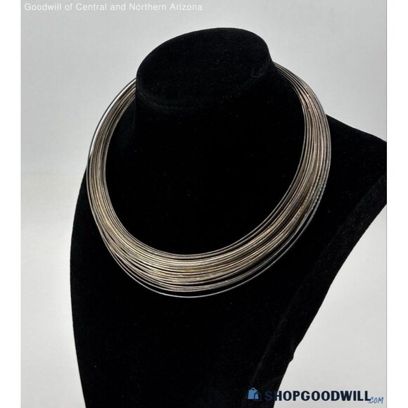 Vintage Sterling Silver 19 Multi-Strand Liquid Silver choker/collar Necklace 66g - Picture 3 of 16